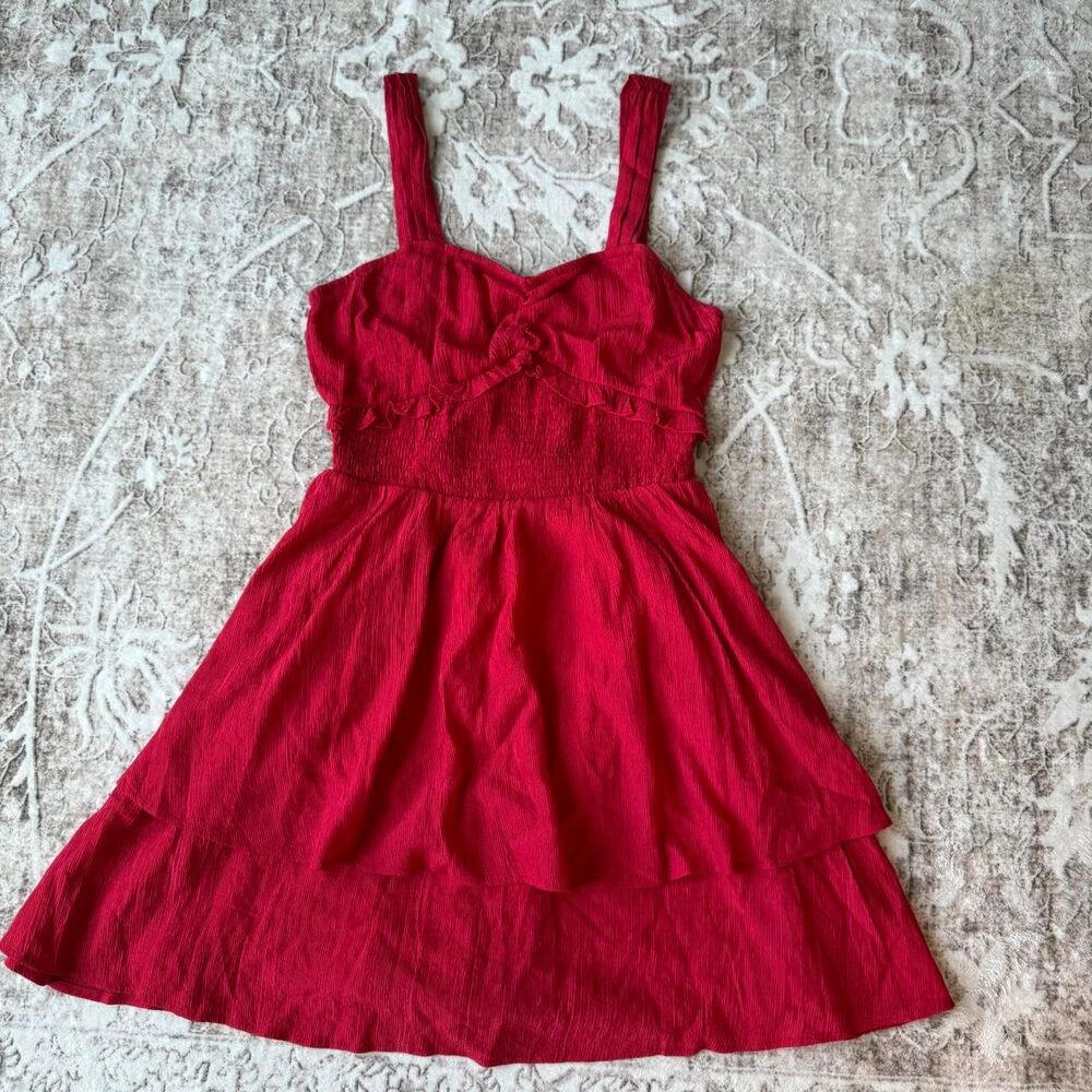 La Ven Women's Red Babydoll Dress